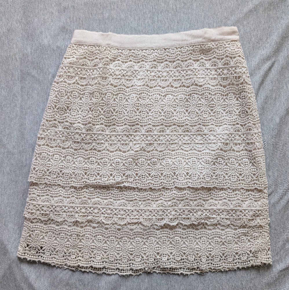 Club Monaco Ivory Lace Skirt